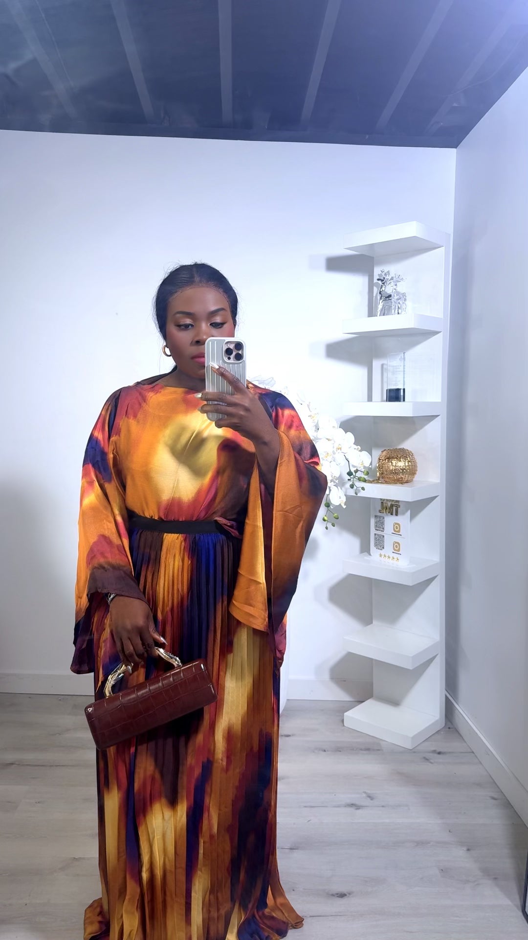 PLEATED MULTICOLOR DRESS