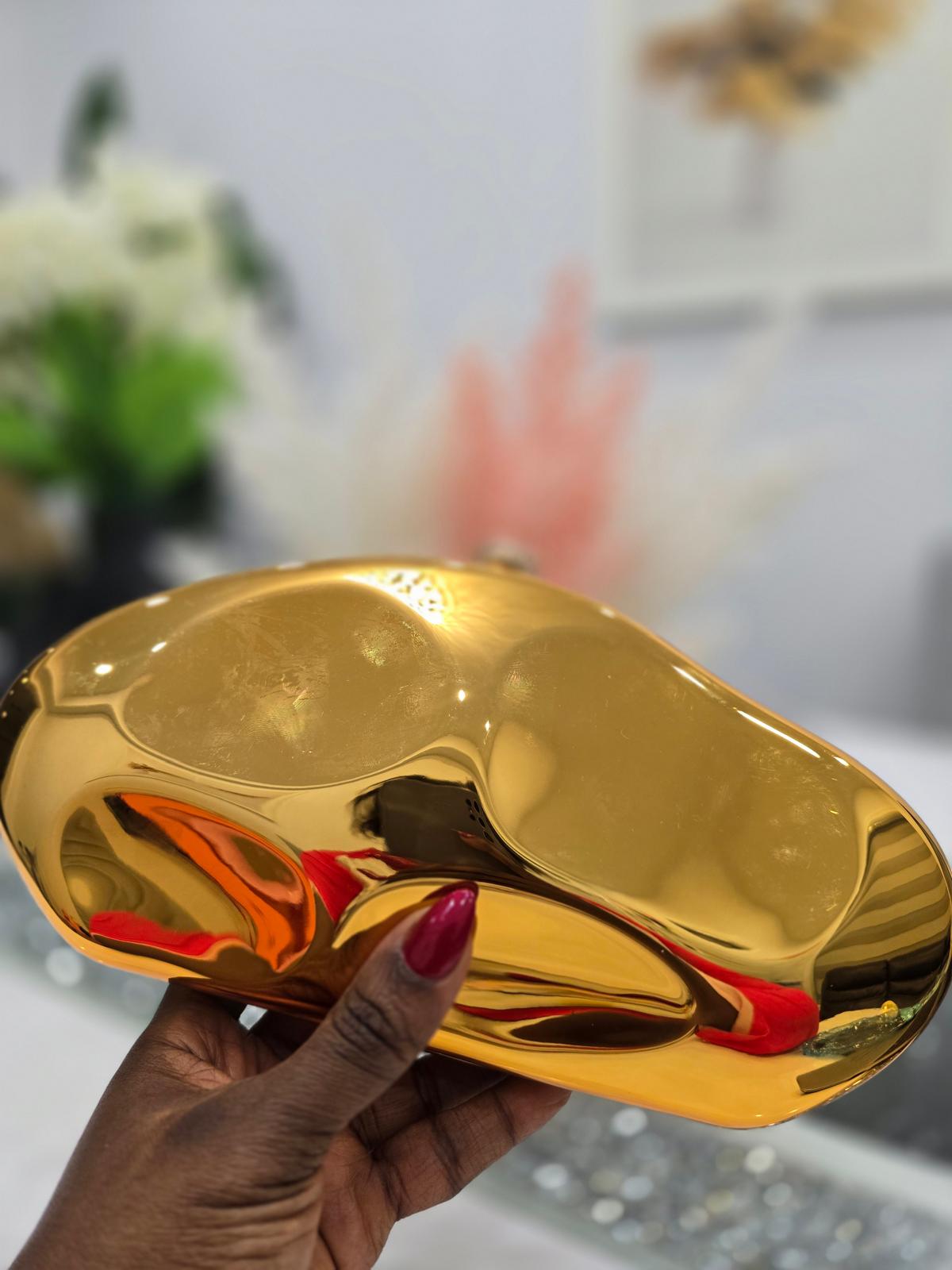 Golden Contour Clutch