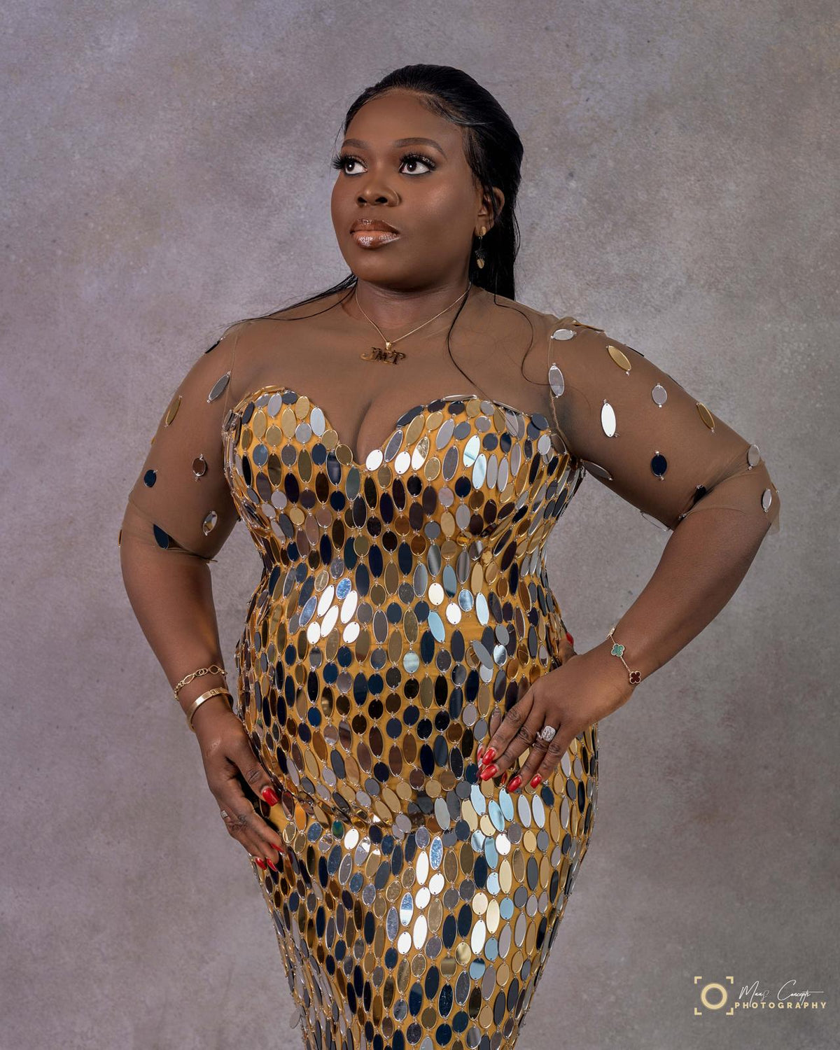 Mirror-detail couture dress – Mirror Couture Dress by House of TML