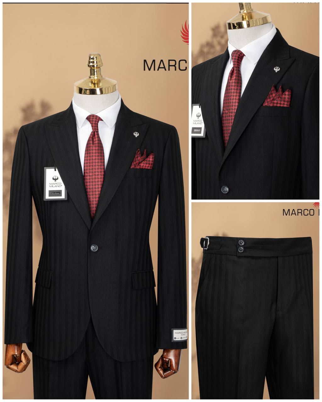 Milano Raven Pinstripe Suit