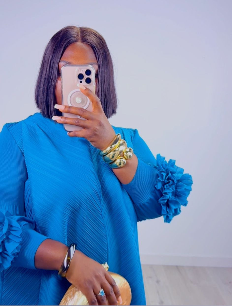 Azure Elegance Maxi Dress