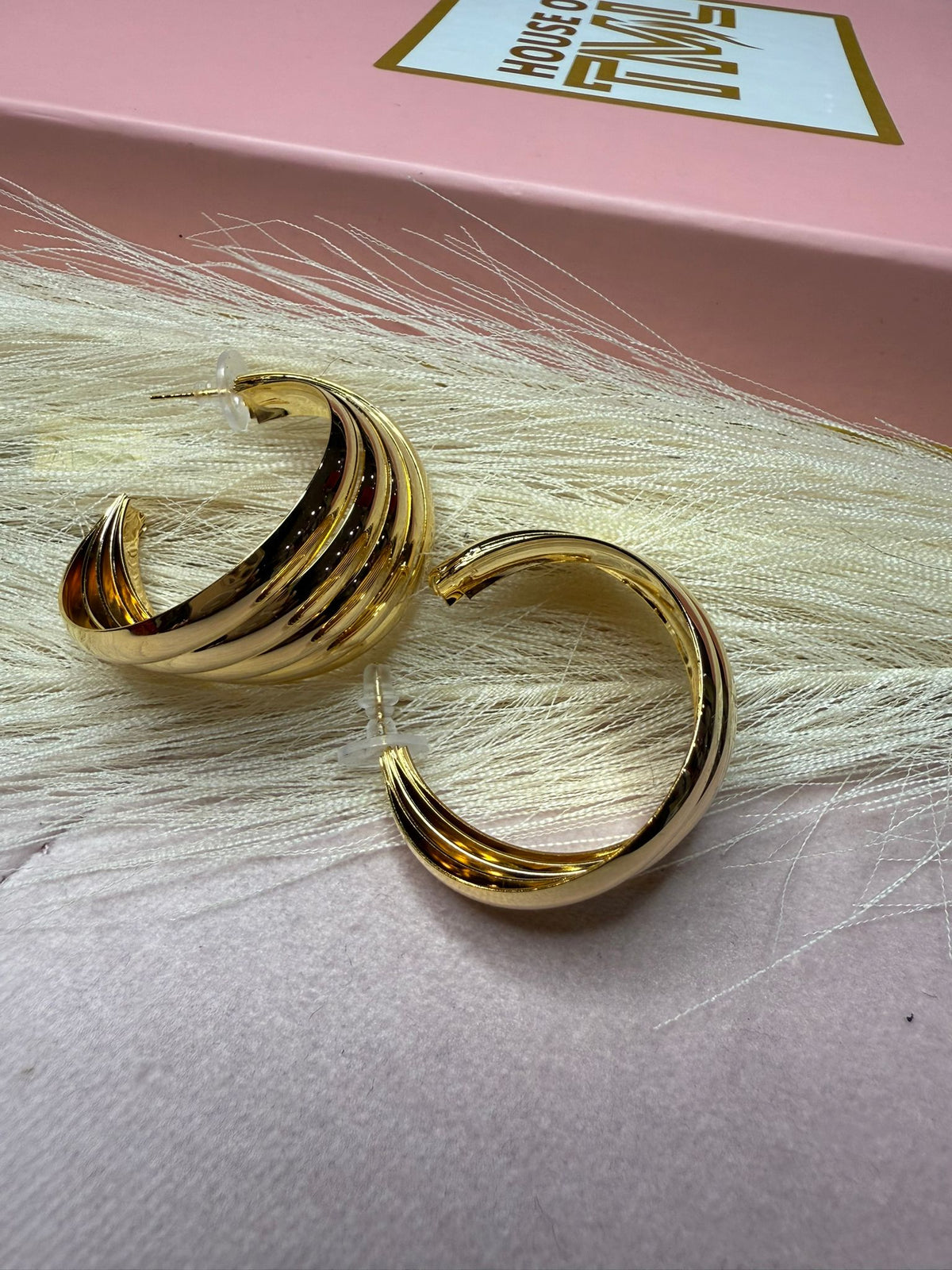 Gold wave hoop earrings – Aurea Wave Hoop Earrings by House of TML