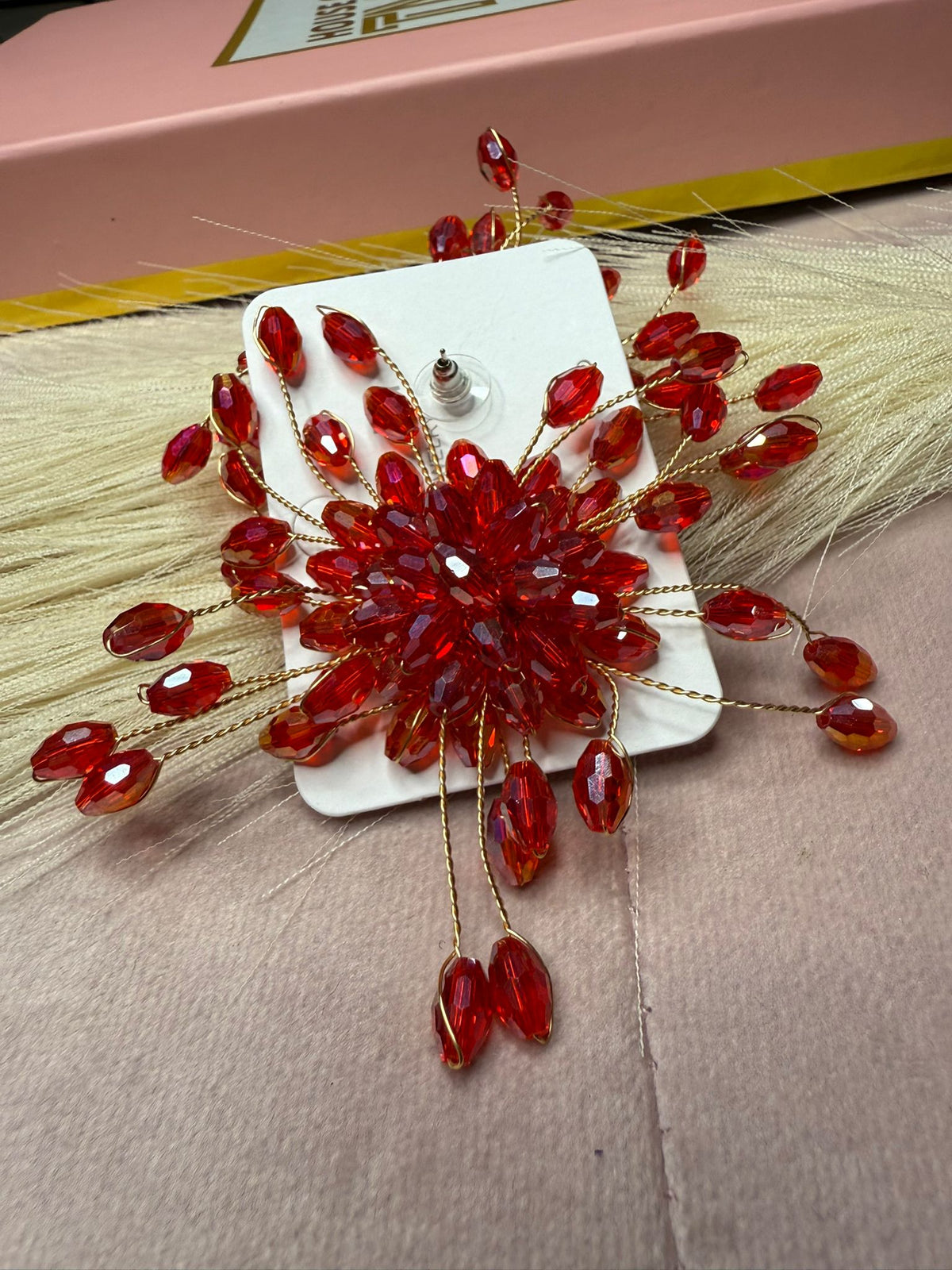 Red crystal statement brooch – Crimson Burst Statement Brooch by House of TML