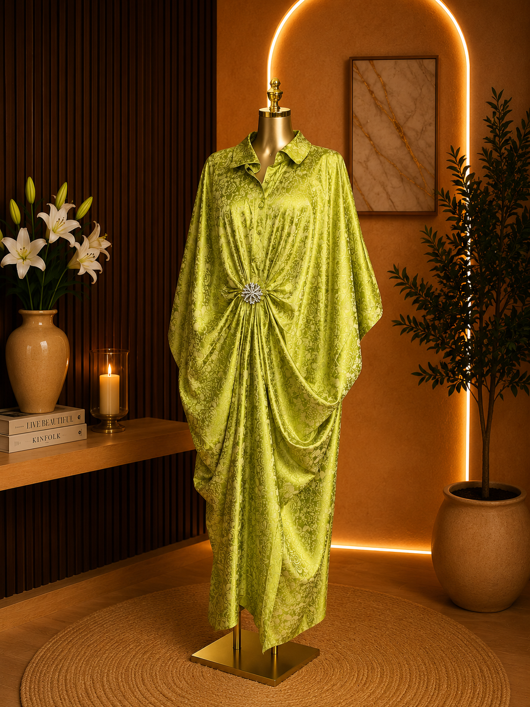 LUXE DRAPED KAFTAN DRESS