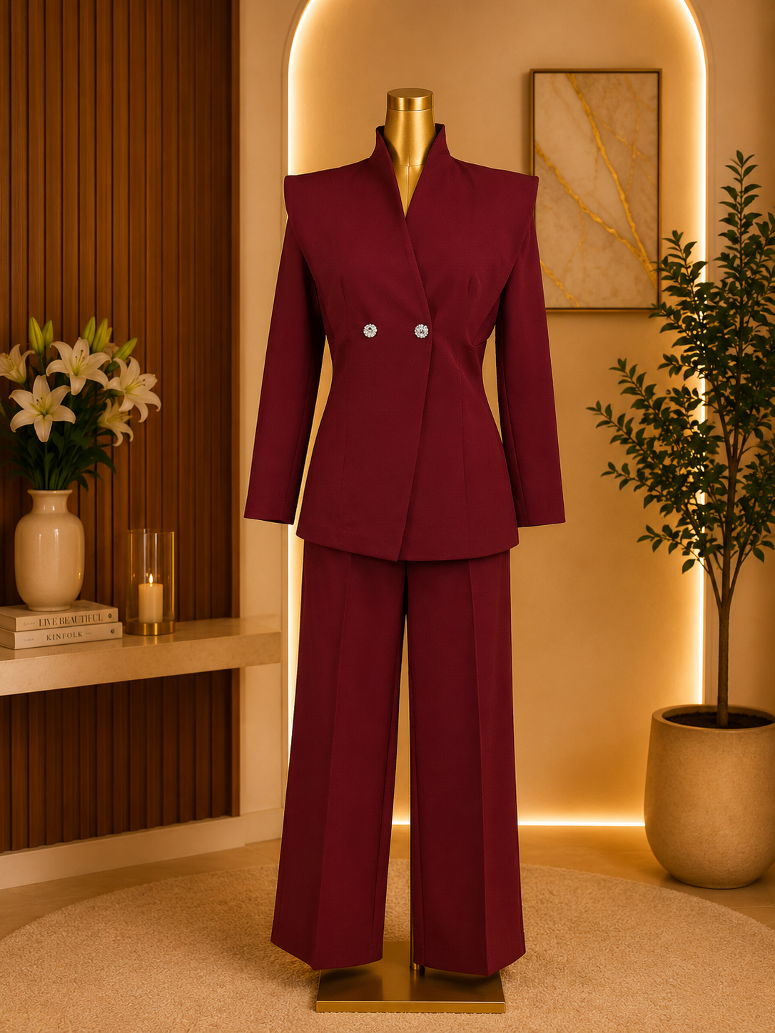 BURGUNDY POWER SUIT