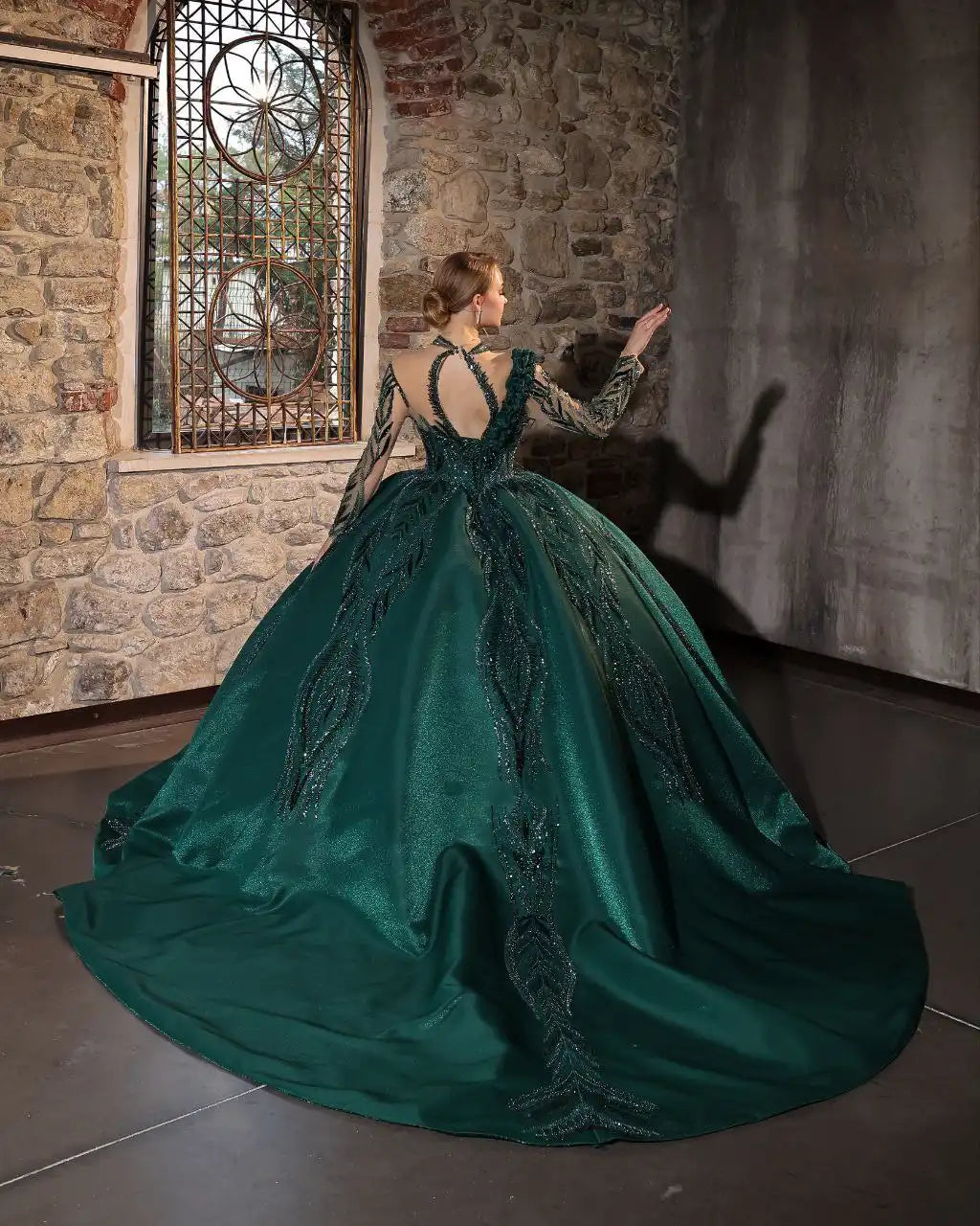 TML Custom Hand-Beaded Ball Dress – custom hand-beaded ball dress in sizes 8 to 50, view 3 of 4