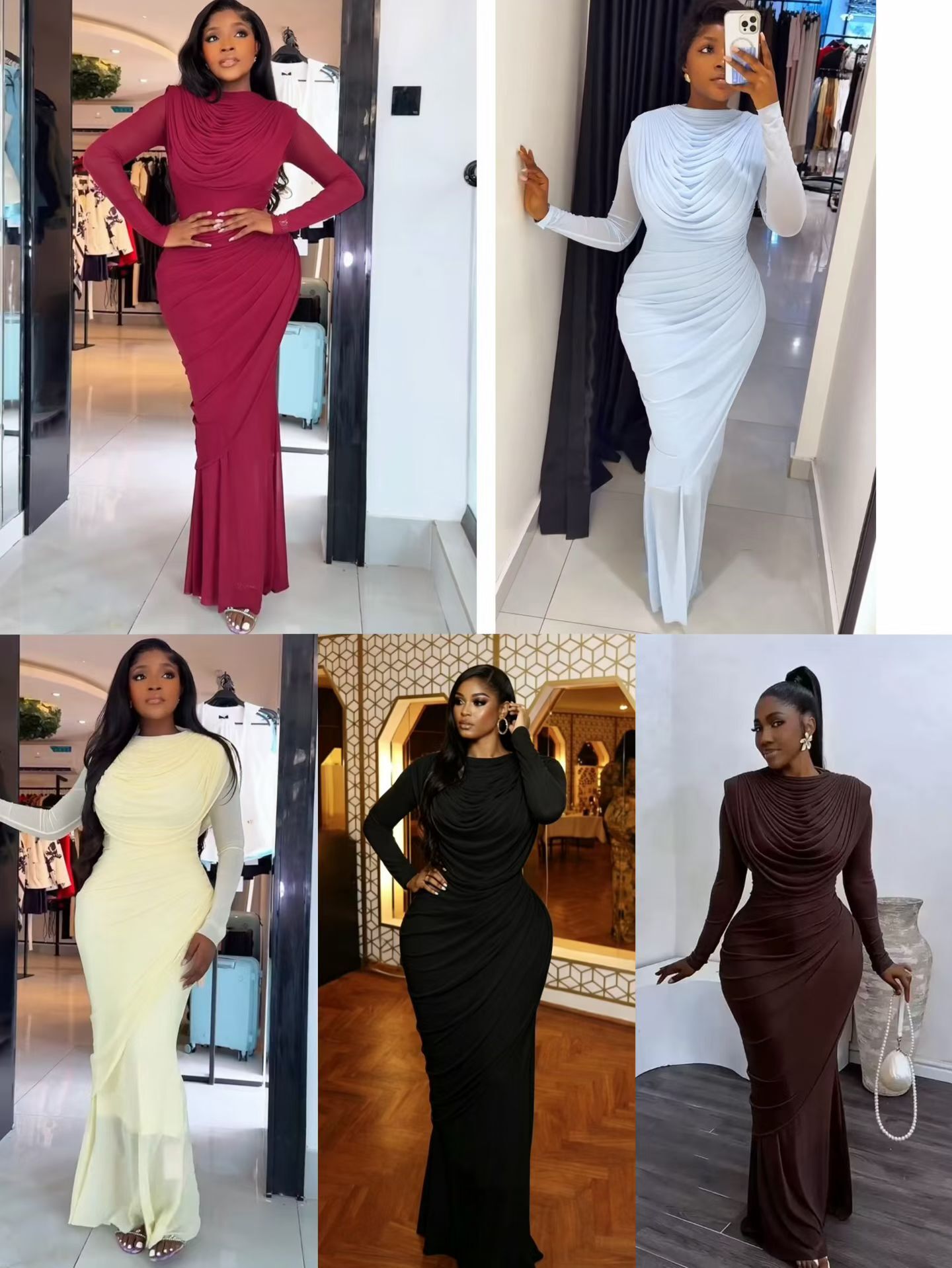 RUCHED MAXI DRESS