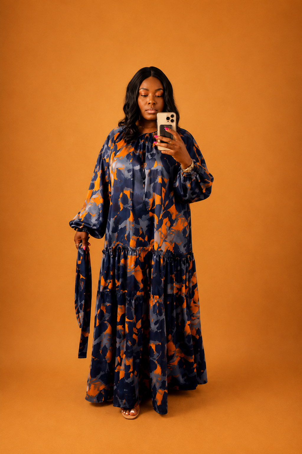 PRINTED TIERED MAXI DRESS