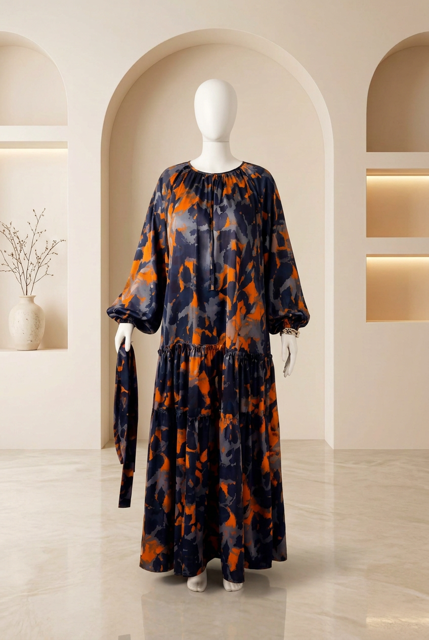 Abstract print tiered maxi dress – Printed Tiered Maxi Dress by House of TML